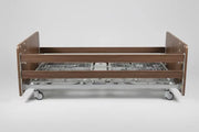 Electric Profiling Care Home Bed with Walnut Wood Headboards with Hospital Bed Mattress SelfiMed UK