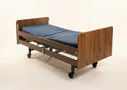 Electric Profiling Care Home Bed with Walnut Wood Headboards with Hospital Bed Mattress SelfiMed UK