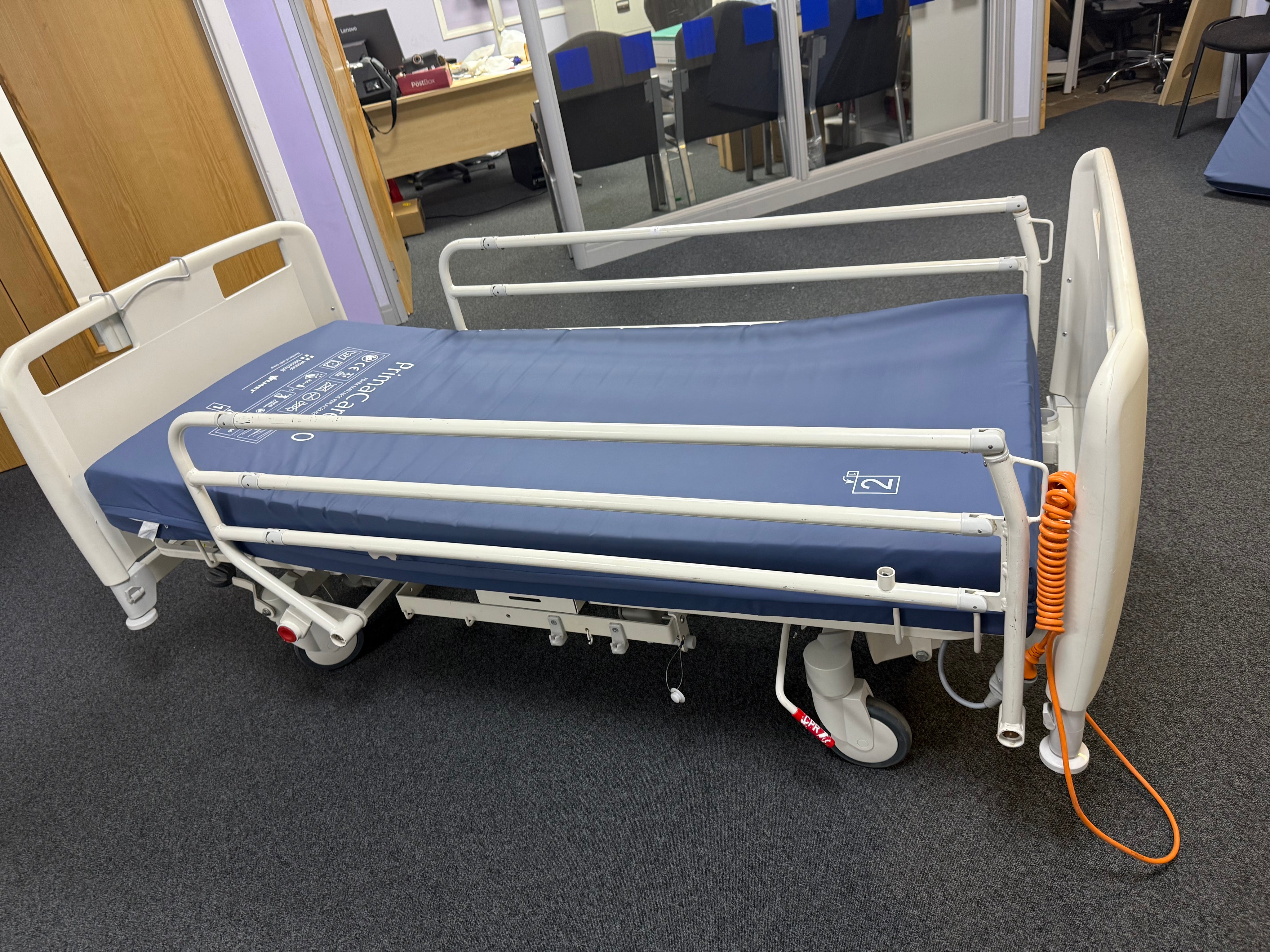 Linet children's hospital bed with adjustable height and rails