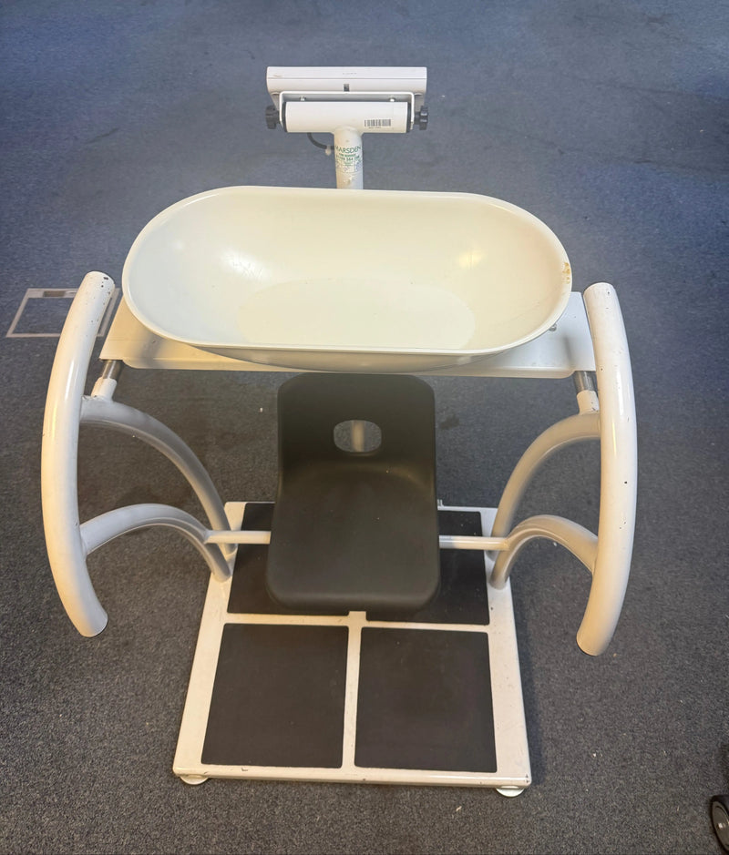 Marsden M-700 medical weighing scale with handrails