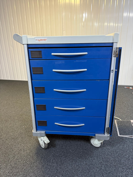 Mobile Systemed Crash Trolley with lockable casters for stability