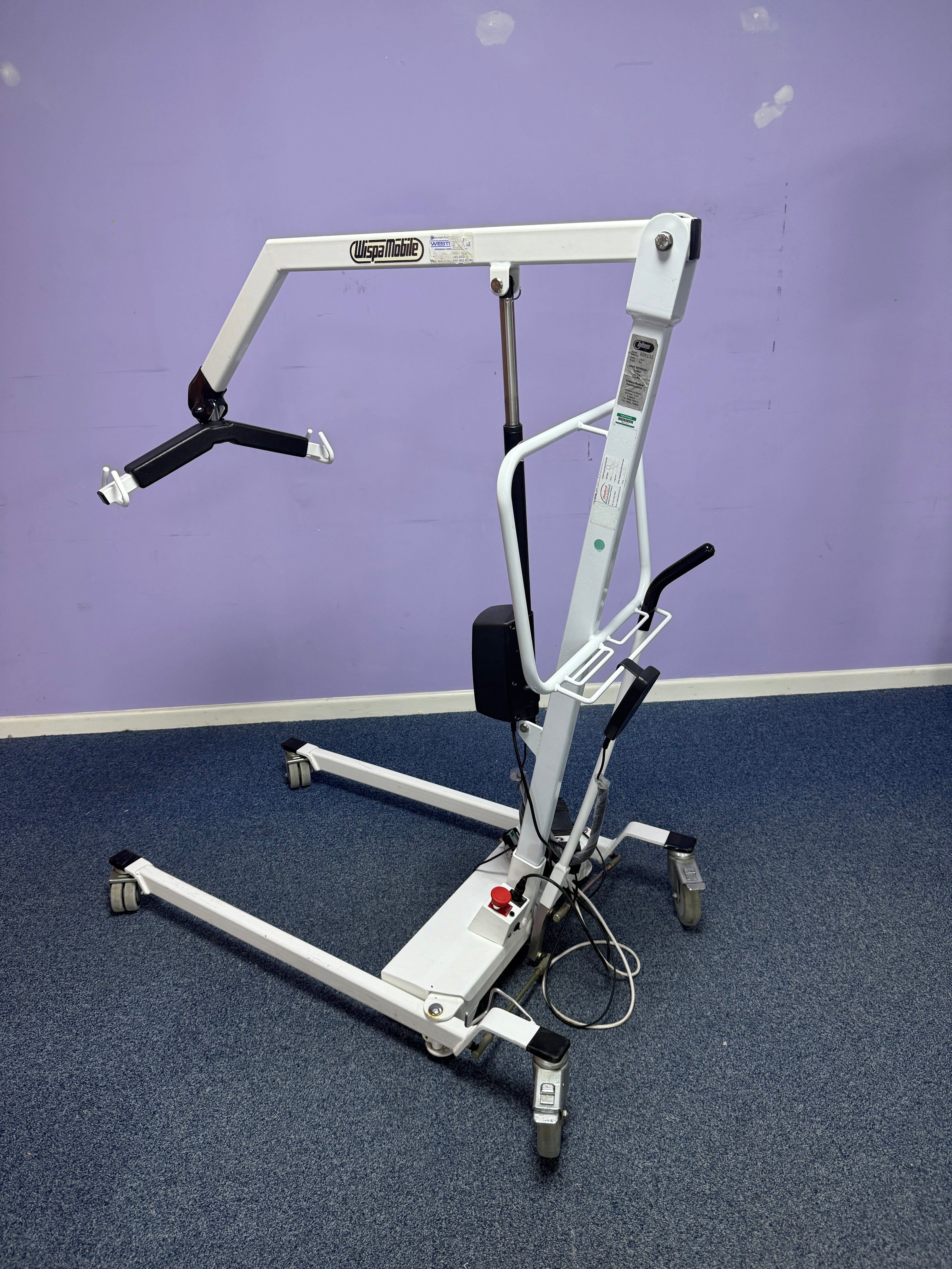 Mobile patient hoist with rechargeable battery pack