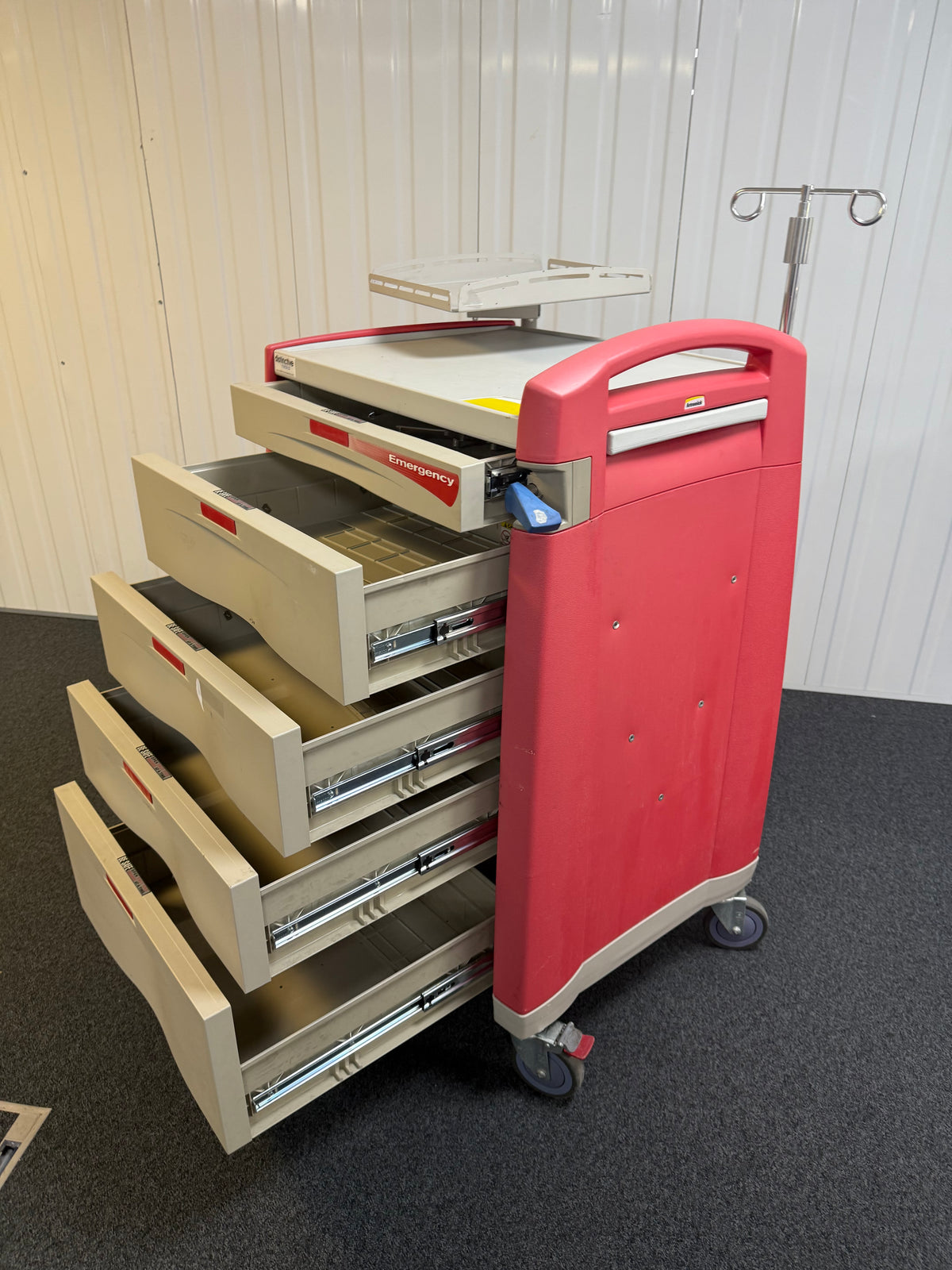 Artromick Avalo Emergency Crash Trolley fully assembled with drawers