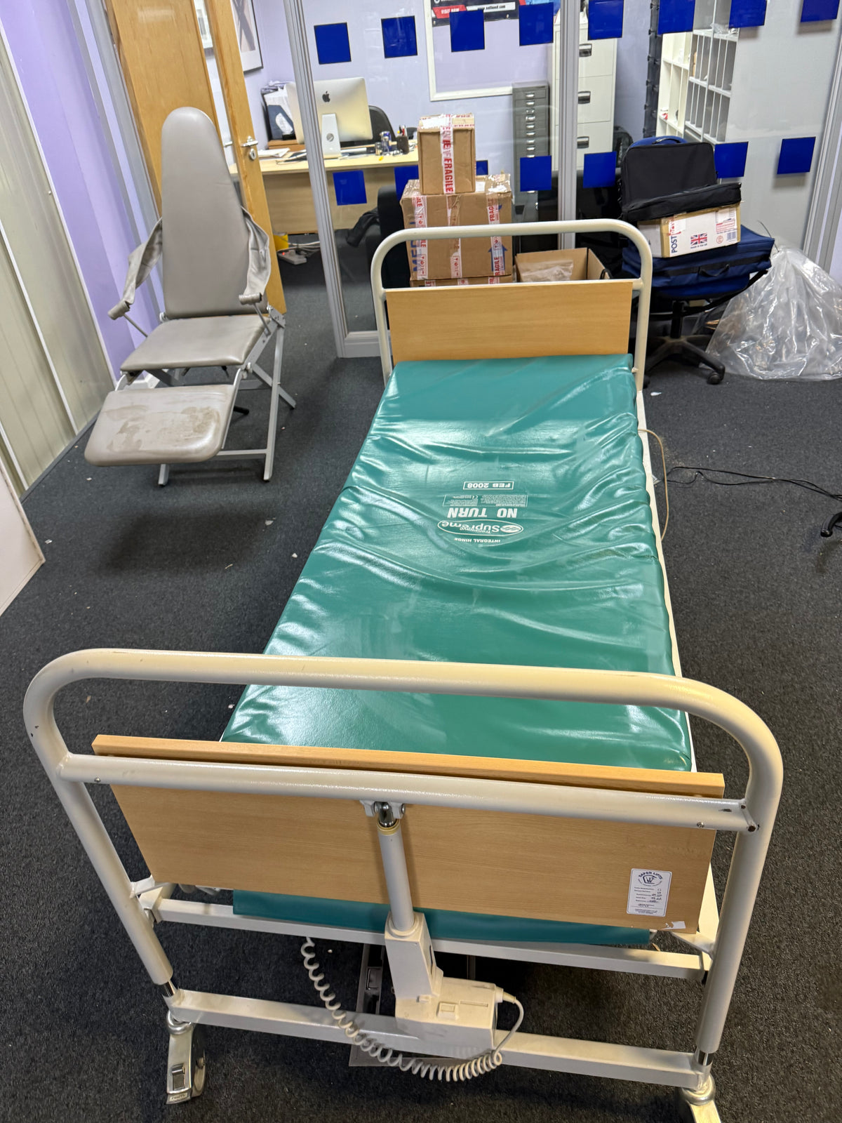 Park House Electric Hospital Bed with Green Hospital Bed Mattress