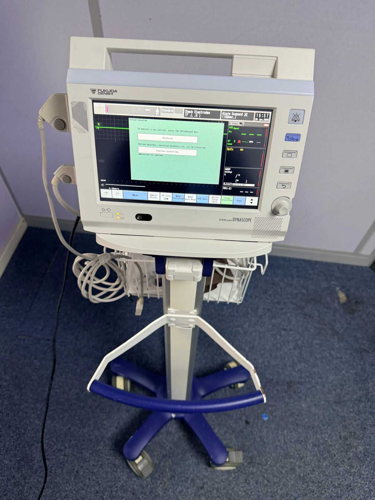 Fukuda Denshi DS-8100 Patient Monitor with Accessories & Roller Stand SelfiMed UK