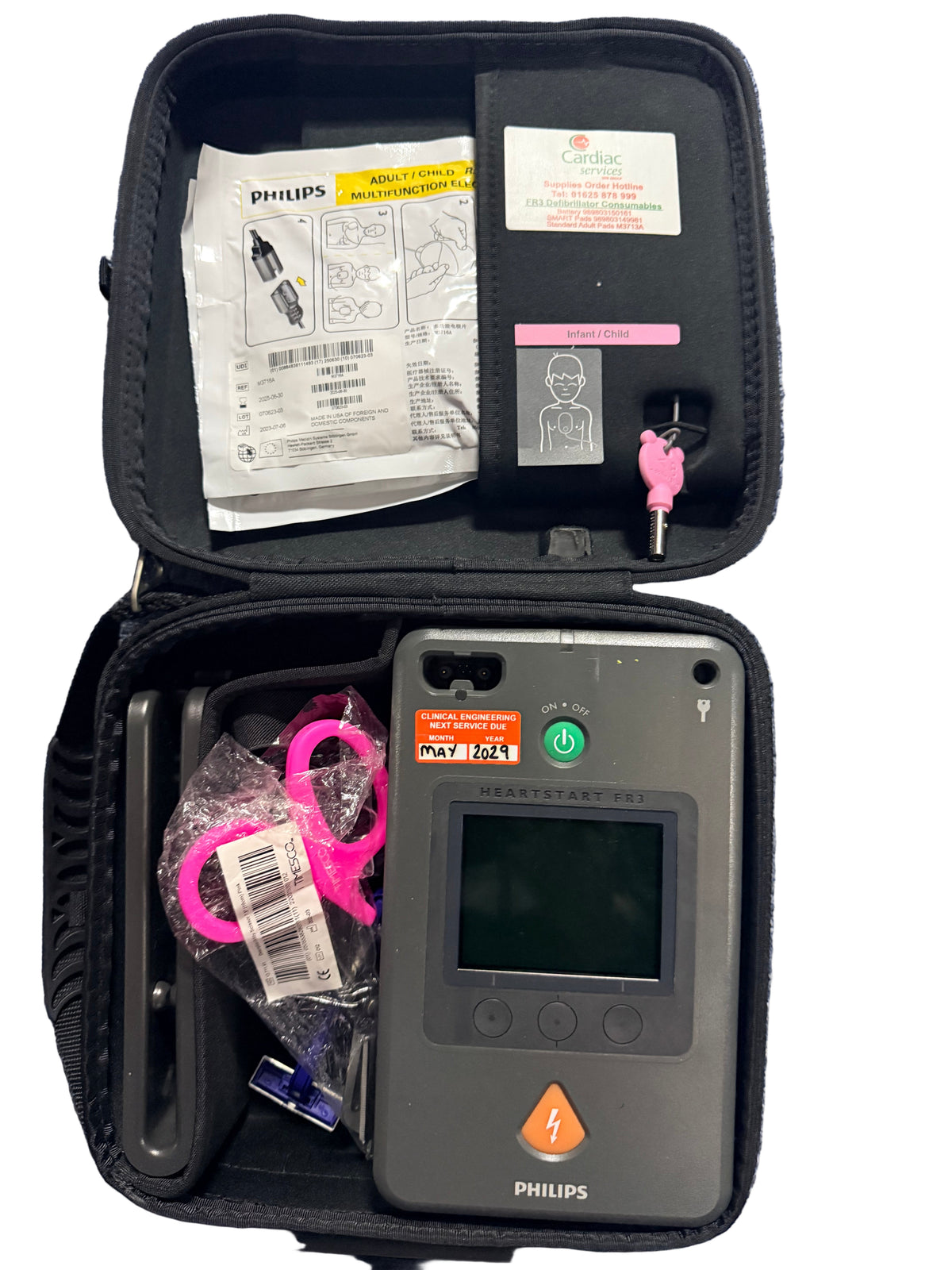 Philips HeartStart FR3 Defibrillator with Child Key Carry Case & Used Battery SelfiMed UK