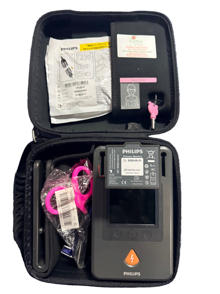 Philips HeartStart FR3 Defibrillator with Child Key Carry Case & Used Battery SelfiMed UK