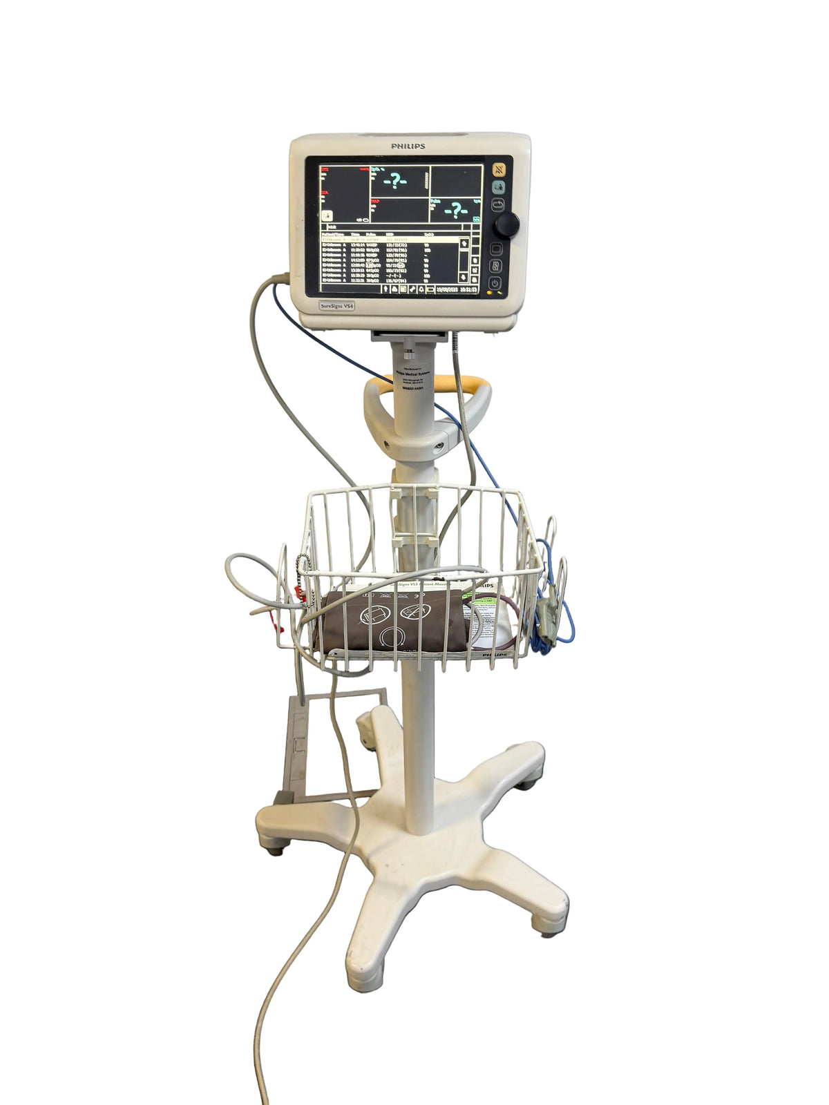 Philips SureSigns VS4 Patient Monitor with ECG, SPO2 & NIBP Cables on Rollstand Monitor Cables SelfiMed UK