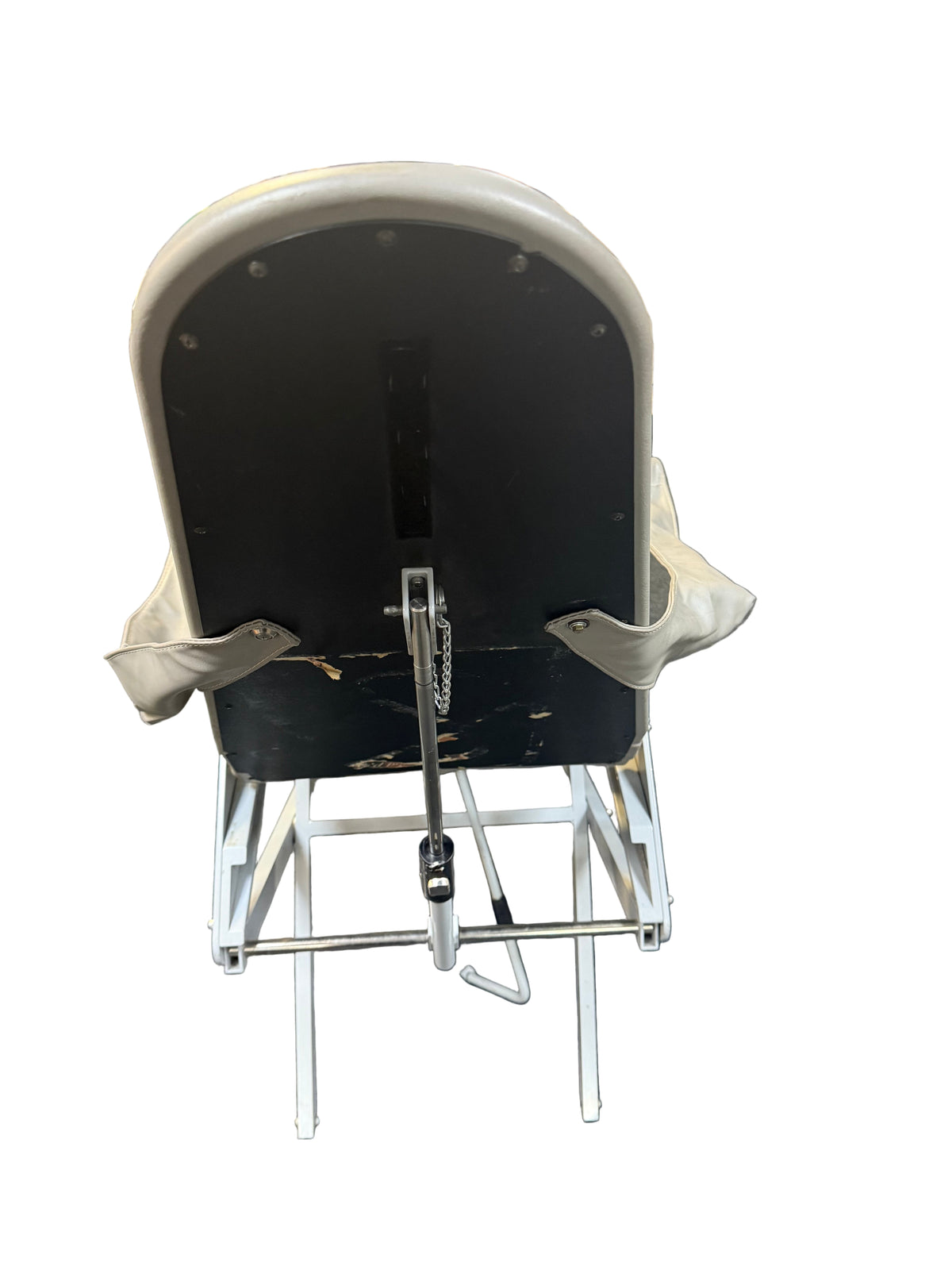 Rear view of A-Dec chair showing hinge mechanism