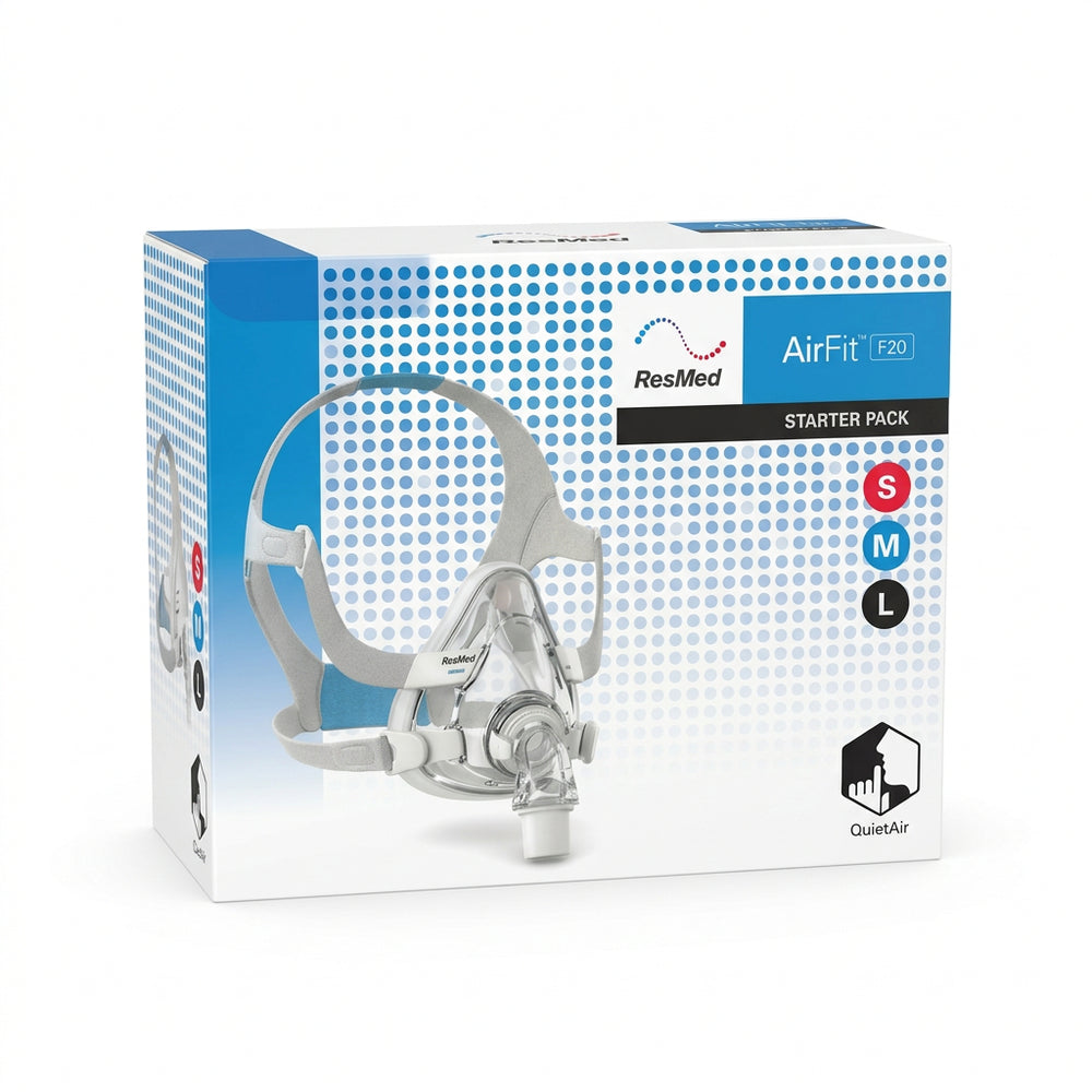 ResMed AirFit F20 Full Face CPAP Mask Starter Pack (Small, Medium & Large)