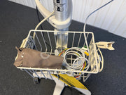 Rollstand-mounted PM-7000 used in ICU or ED room showing NIBP, SPO2 and ECG Cables