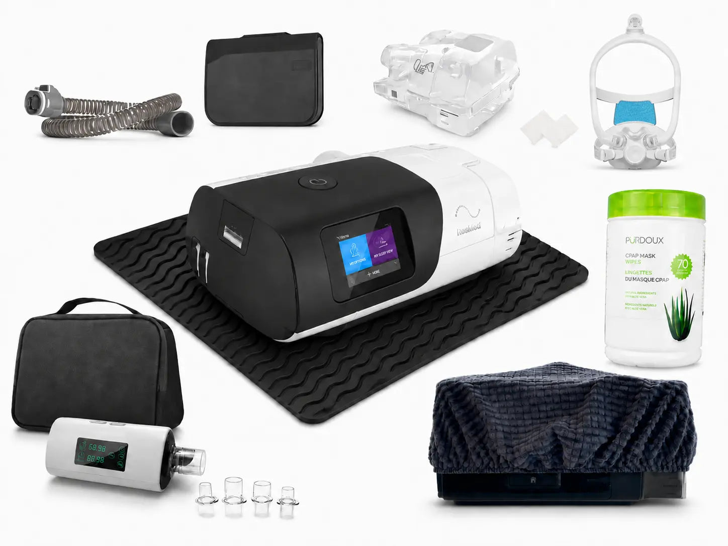 Resmed AirSense 11 AutoSet CPAP Machine with AirTouch F30i Clear Mask Complete Bundle Package complete bundle SelfiMed UK