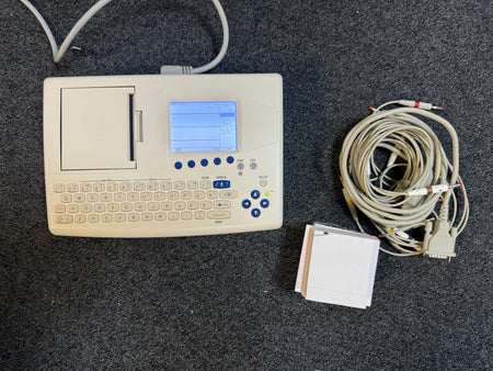 SAG Model P8000 ECG Machine with 10 Lead ECG Lead, Recording Papers and Power Cord in Carry Bag
