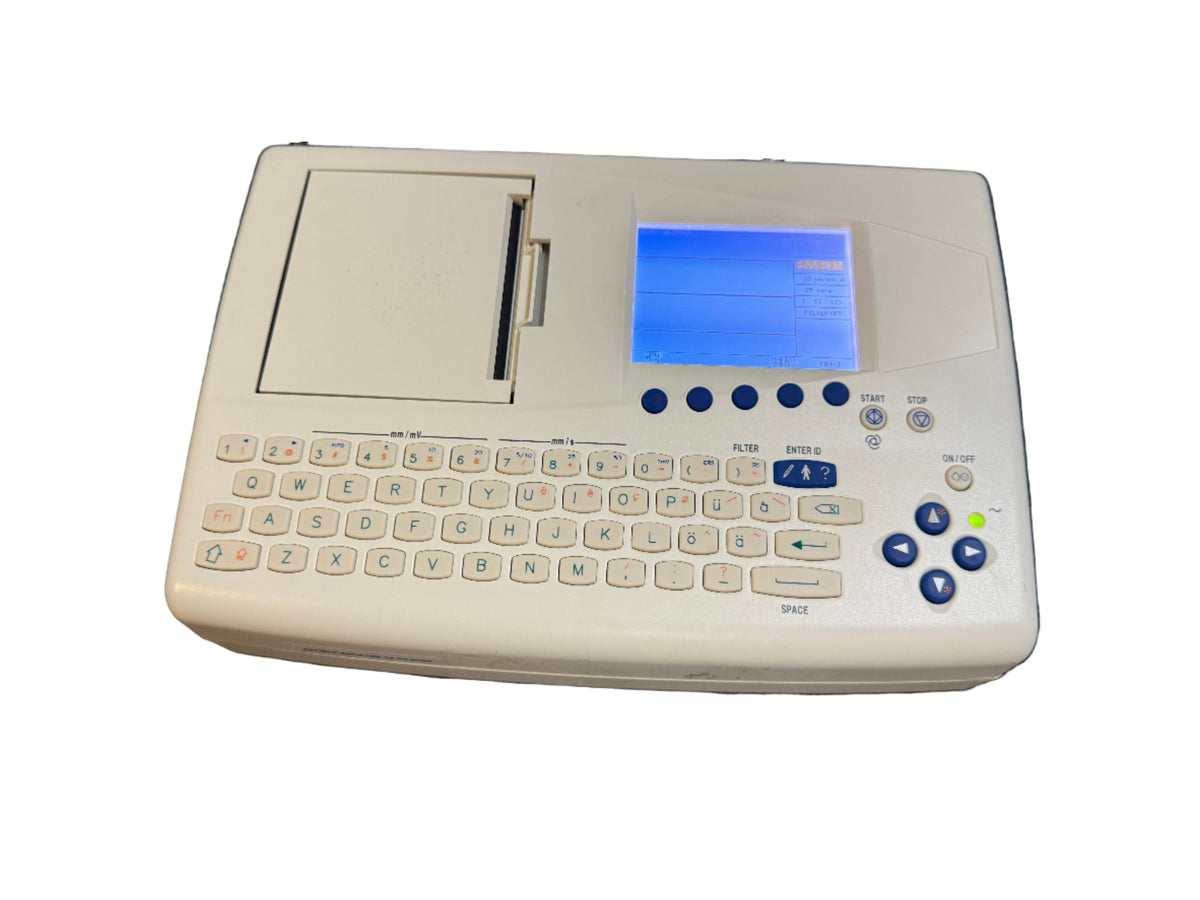 SAG Model P8000 ECG Machine with 10 Lead ECG Lead, Recording Papers and Power Cord in Carry Bag