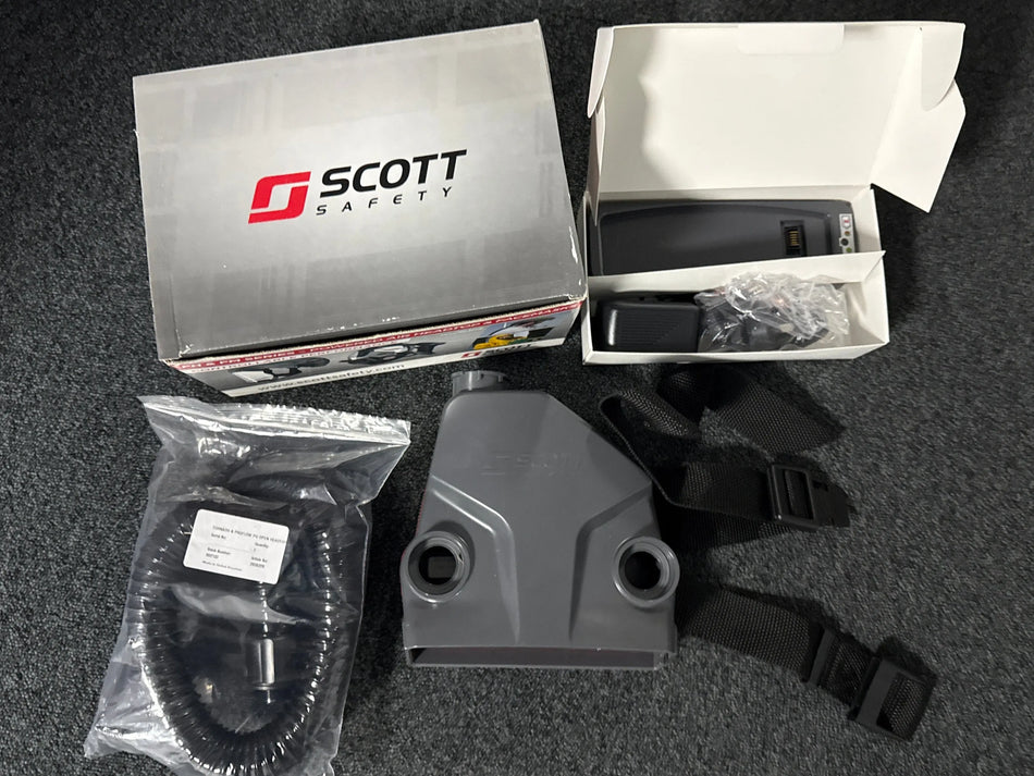 Scott Safety Half Hood With Battery Charger, Hose and Scott Safety Duraflow Powered Air Purifying Respirator SelfiMed UK