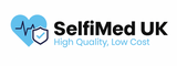 SelfiMed UK logo with a blue heart and checkmark on a white background