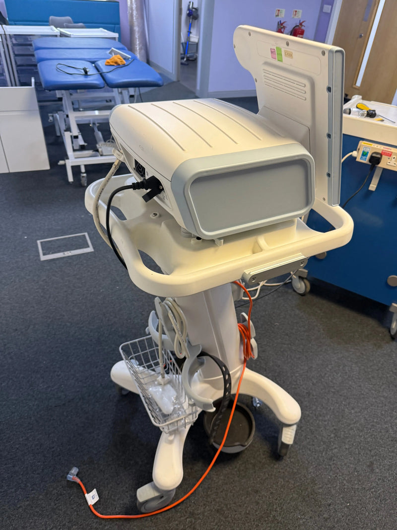 Side view of Philips V60 ventilator showing compact design and control ports