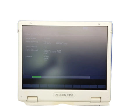 Siemens Acuson P300 ultrasound system used in a clinical setting.