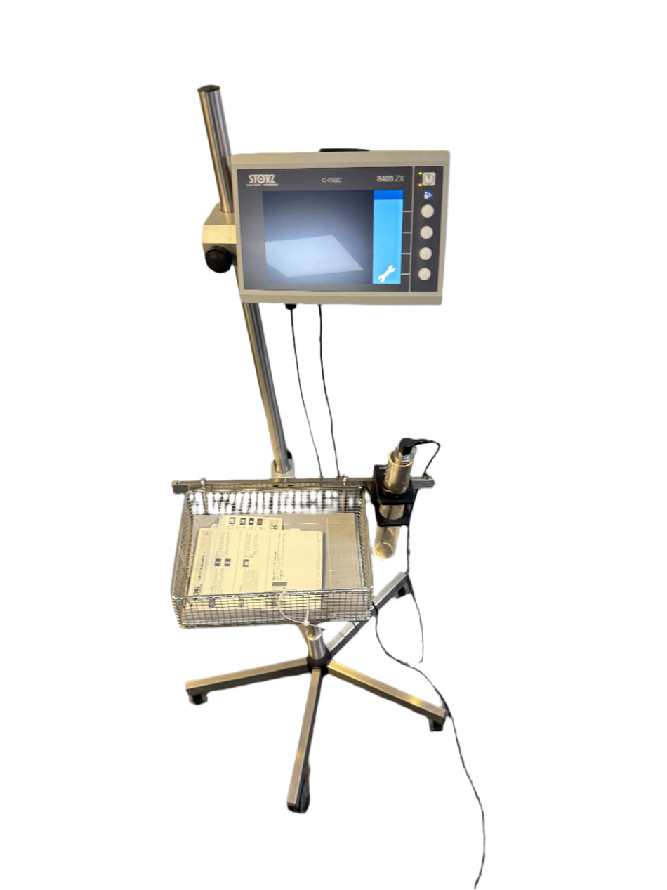 Storz C-MAC 8403 ZX intubation video monitor with rollstand