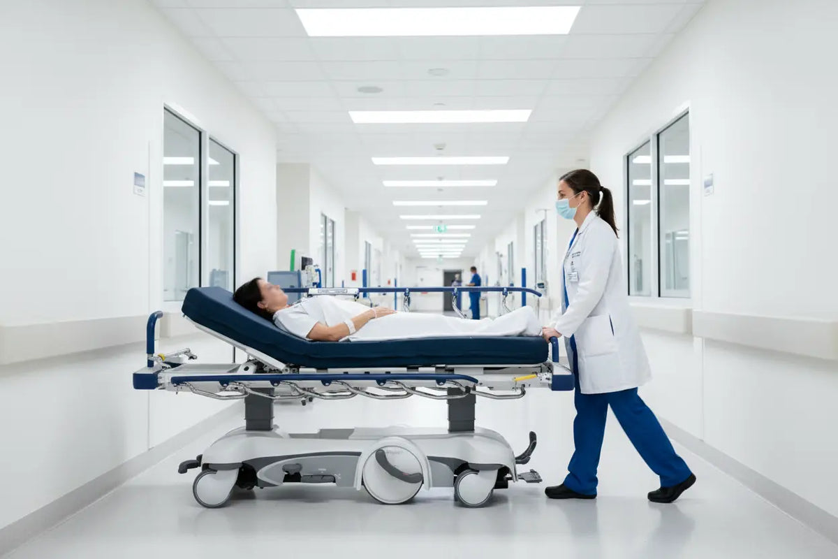 Stryker Big Wheel 1115 Hydraulic Patient Trolley SelfiMed UK