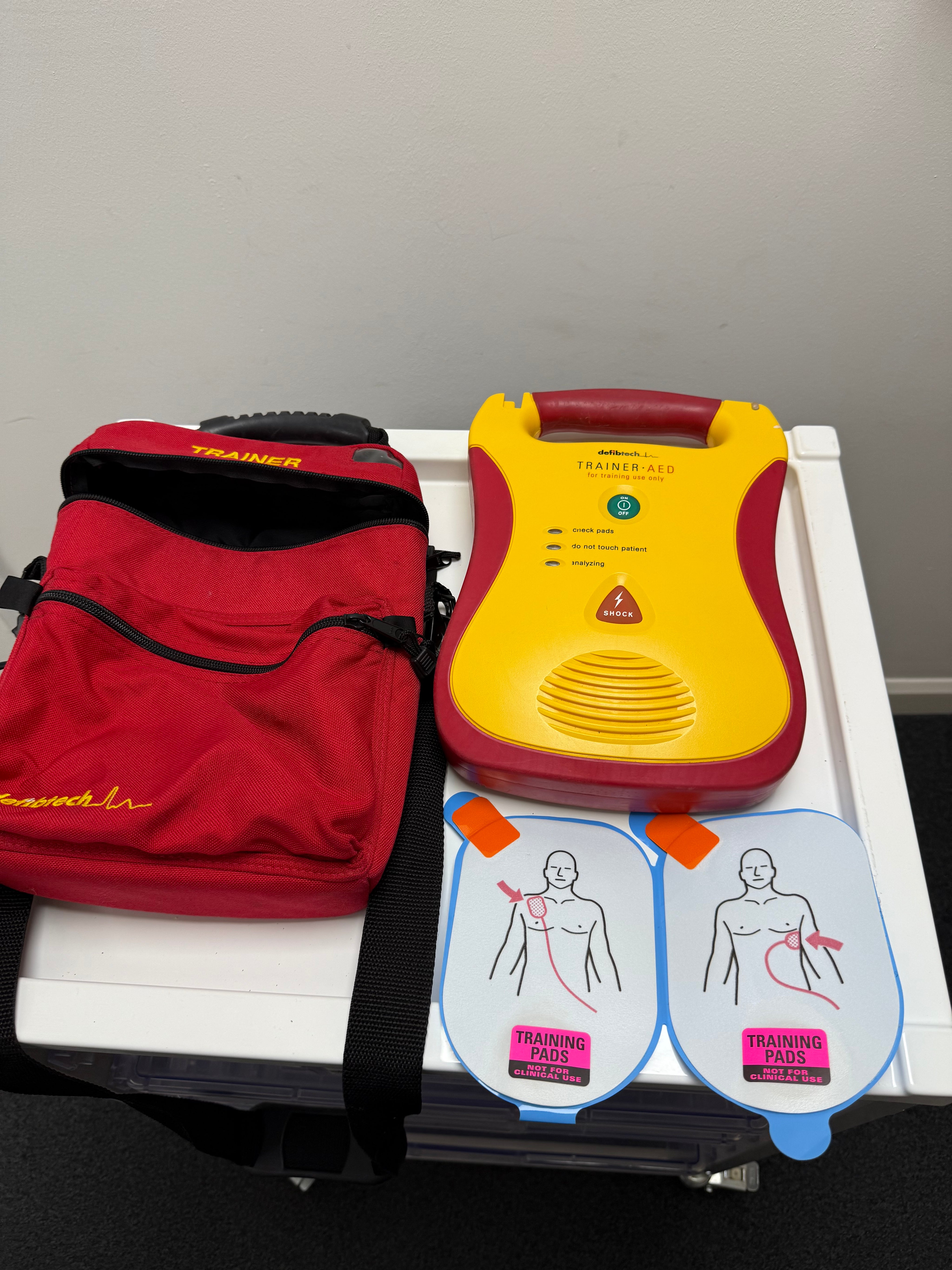 The standalone Defibtech Trainer AED