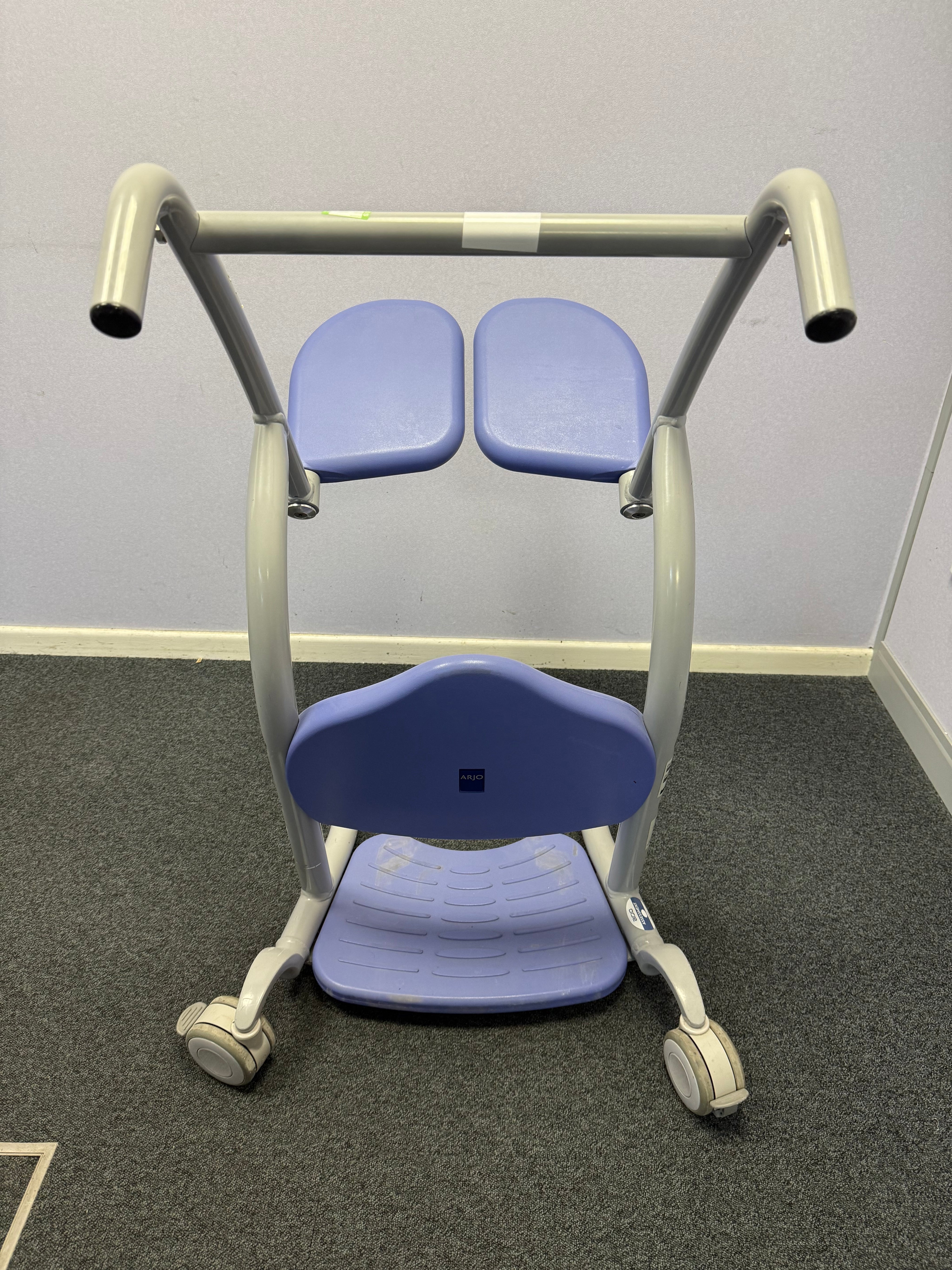 Sara Stedy patient positioned for standing toilet transfer