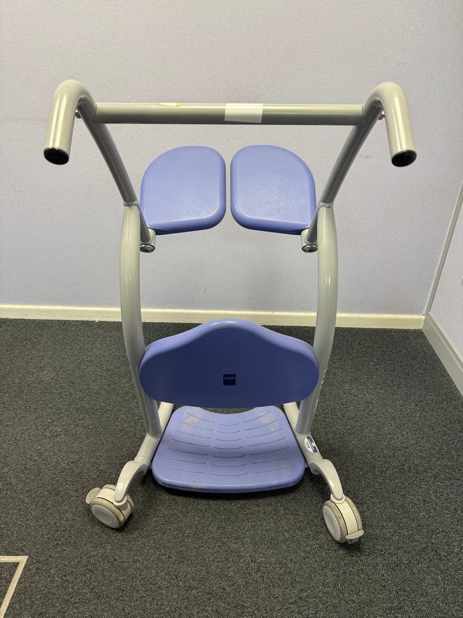 Sara Stedy patient positioned for standing toilet transfer