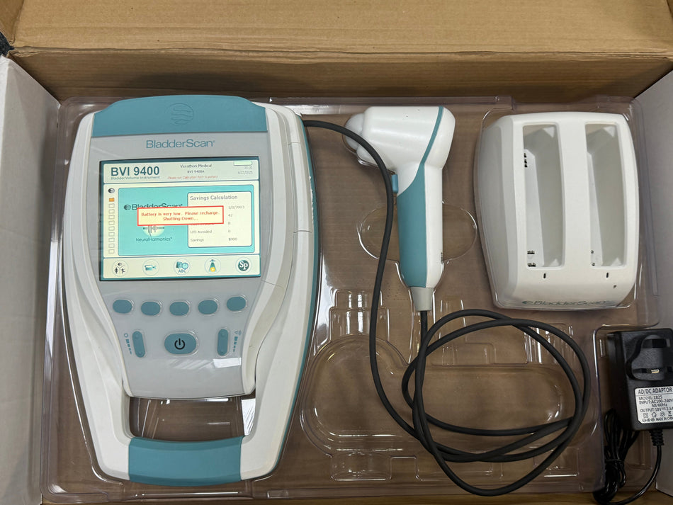 Verathon BladderScan BVI9400 transducer with batteries and charger