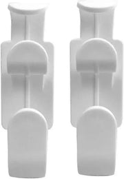 Set of white plastic clips on a white background