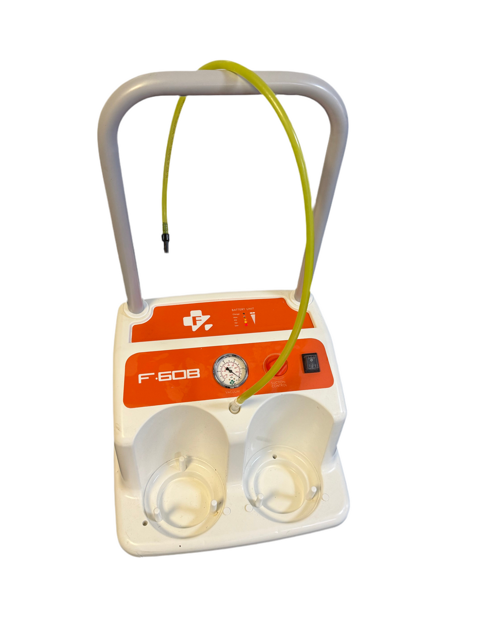 Weinmann Accuvac Pro Electric Suction Pump with holder for efficient airway clearance.