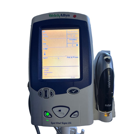 Welch Allyn LXI Spot Vital Signs Monitor on Stand with Power Supply and Accessories Welch Allyn