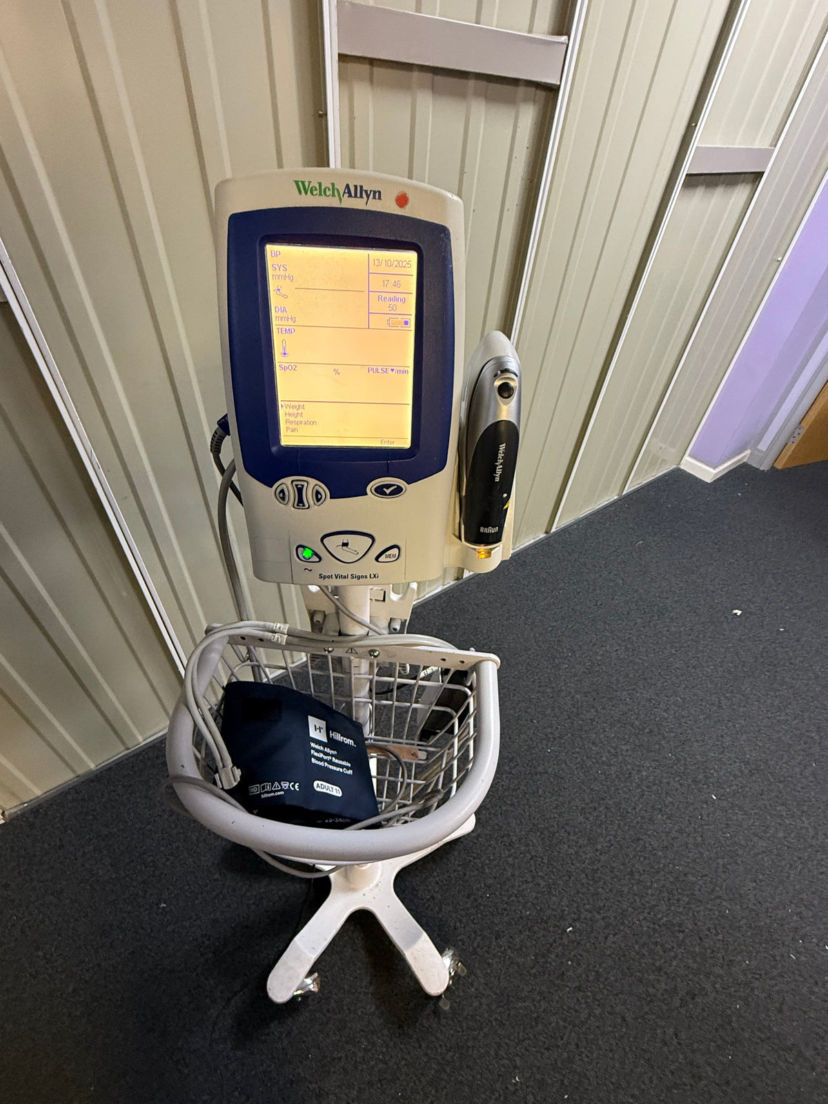 Welch Allyn LXI Spot Vital Signs Monitor on Stand with Power Supply and Accessories Welch Allyn