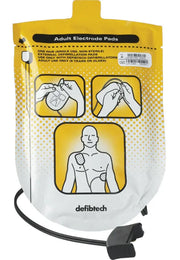 Defibtech Lifeline AED adult defibrillation pads in sealed pouch