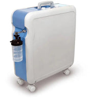 Blue and gray Krober O2 Oxygen Concentrator on a white background