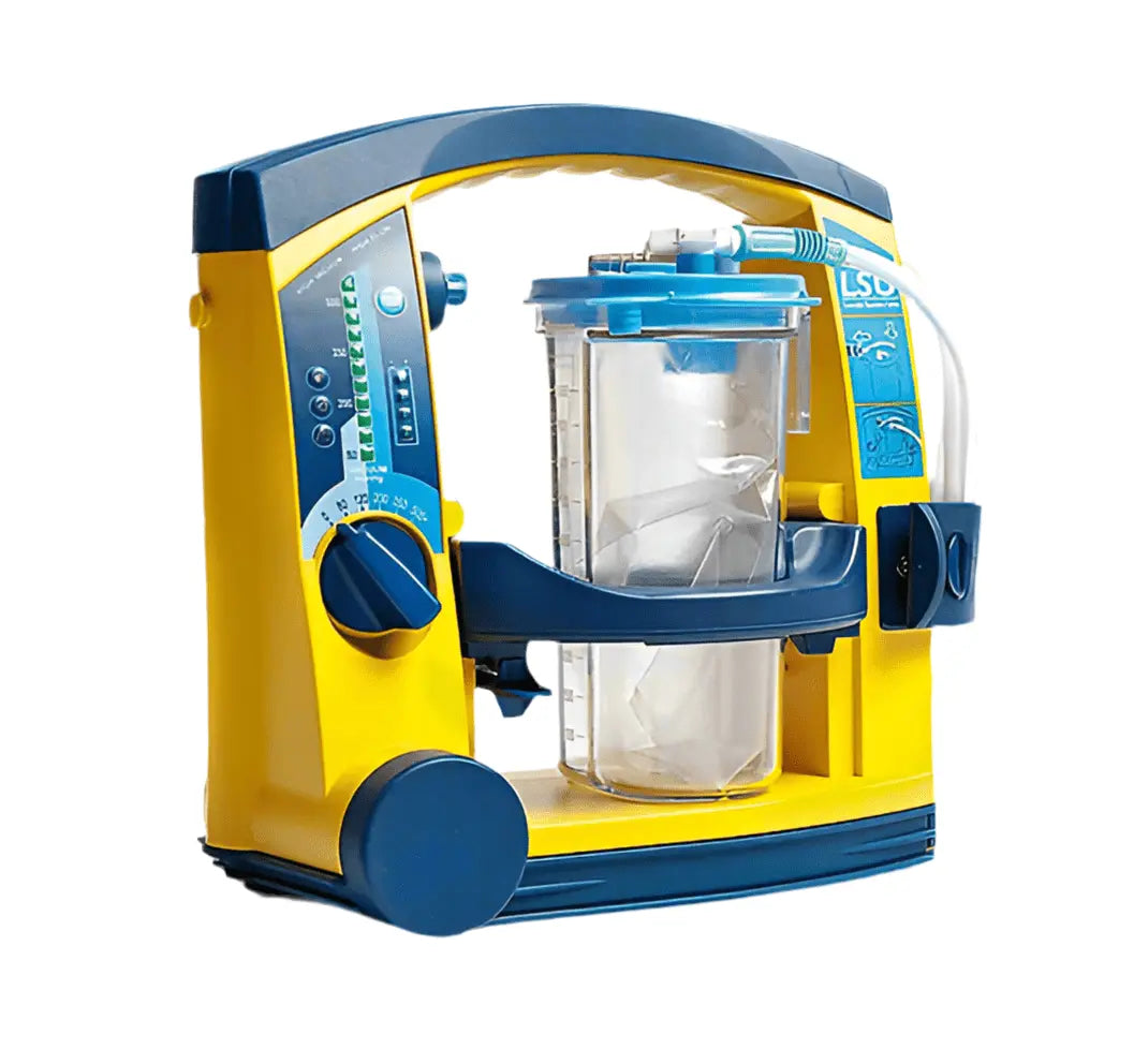 Laerdal Suction Unit LSU with Serres Suction Cup Bag Canister portable suction unit SelfiMed UK