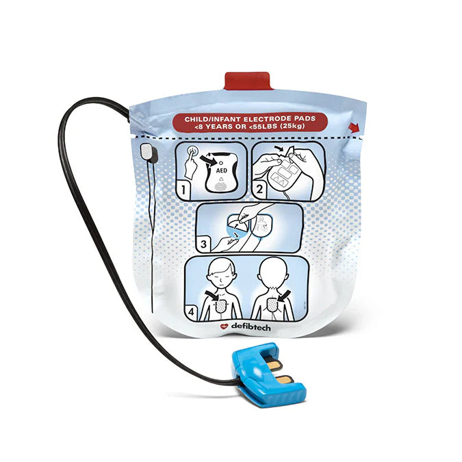 Paediatric defibrillation pads for Defibtech Lifeline AEDs