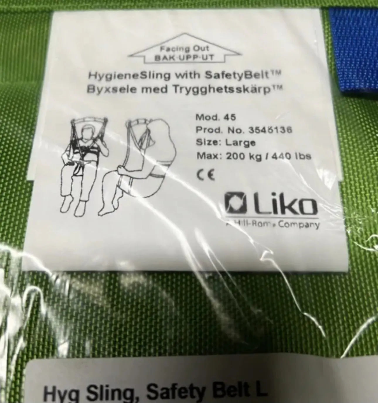 Liko Hygiene Sling with Safety belt Patient Hoist Sling SelfiMed UK
