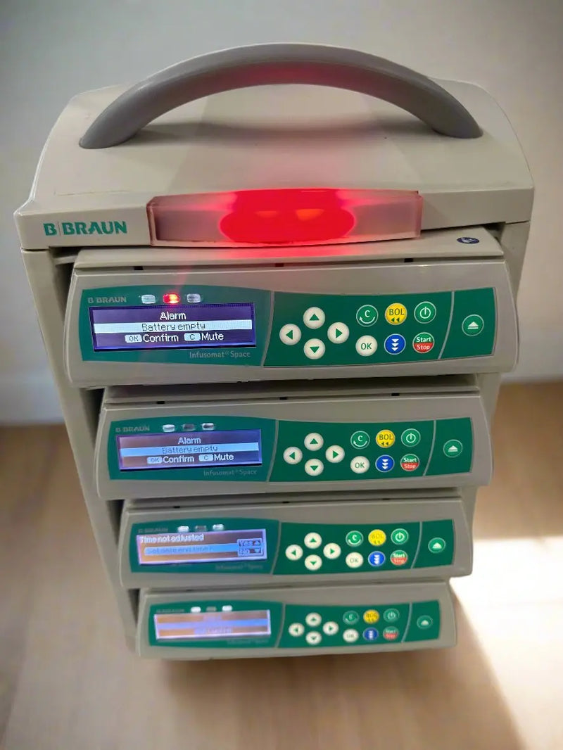 Lot of 4x B.Braun Infusomat Space Infusion Pumps with B. Braun Space Station - SelfiMed UK