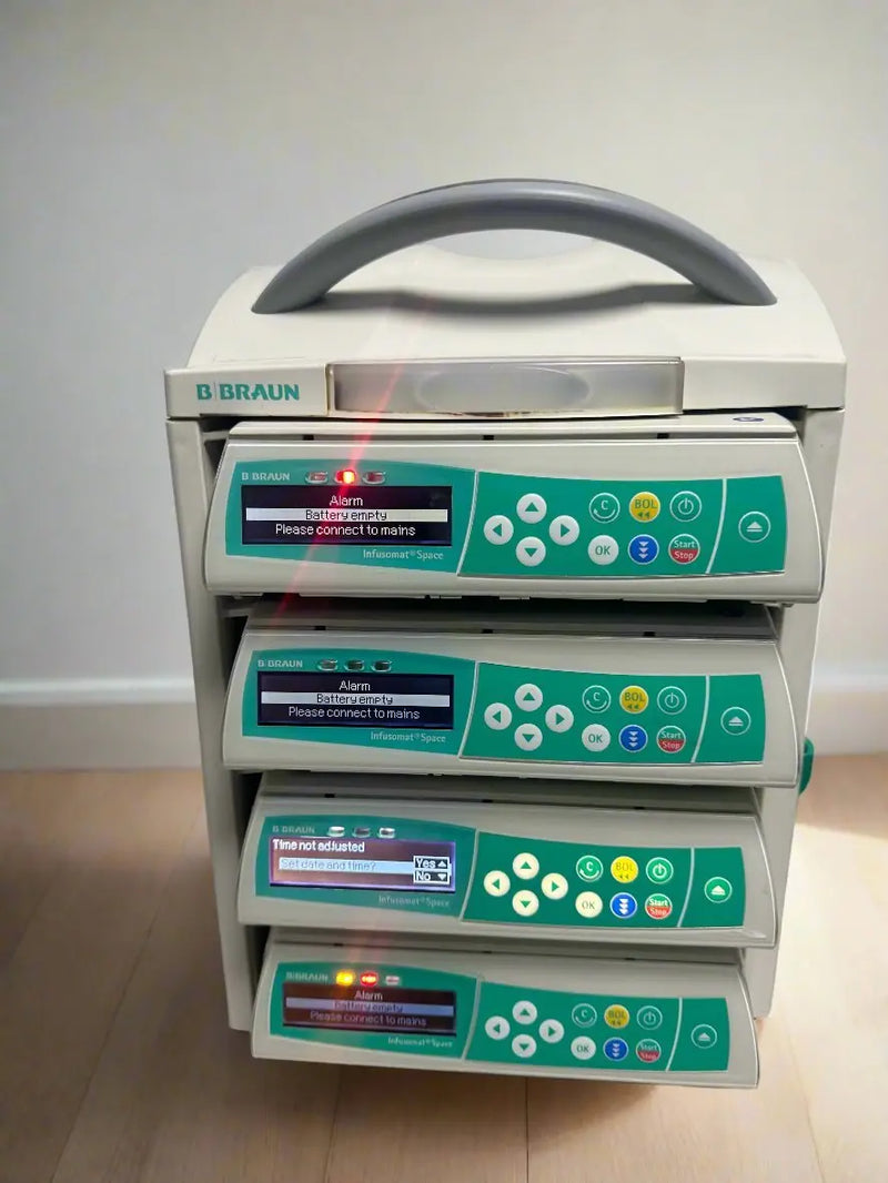 Lot of 4x B.Braun Infusomat Space Infusion Pumps with B. Braun Space Station - SelfiMed UK