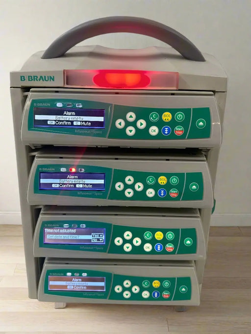 Lot of 4x B.Braun Infusomat Space Infusion Pumps with B. Braun Space Station - SelfiMed UK