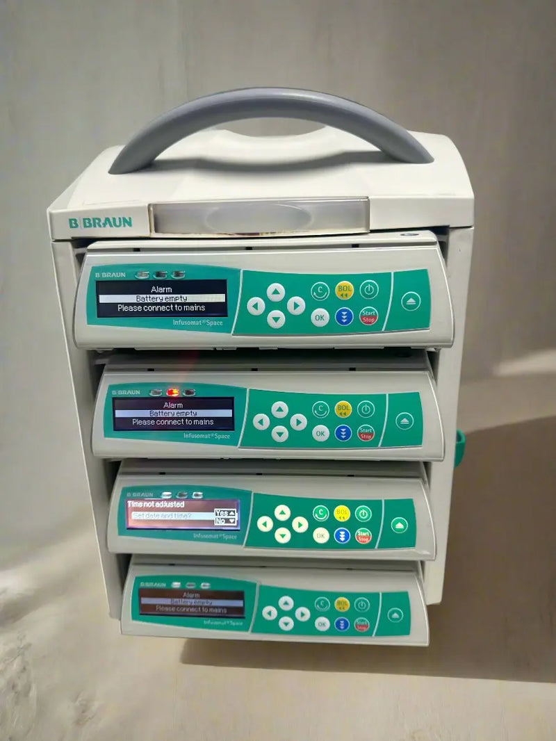 Lot of 4x B.Braun Infusomat Space Infusion Pumps with B. Braun Space Station - SelfiMed UK