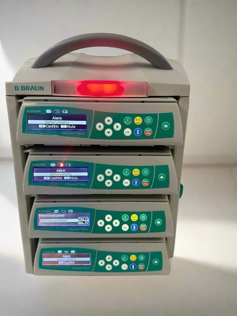 Lot of 4x B.Braun Infusomat Space Infusion Pumps with B. Braun Space Station - SelfiMed UK