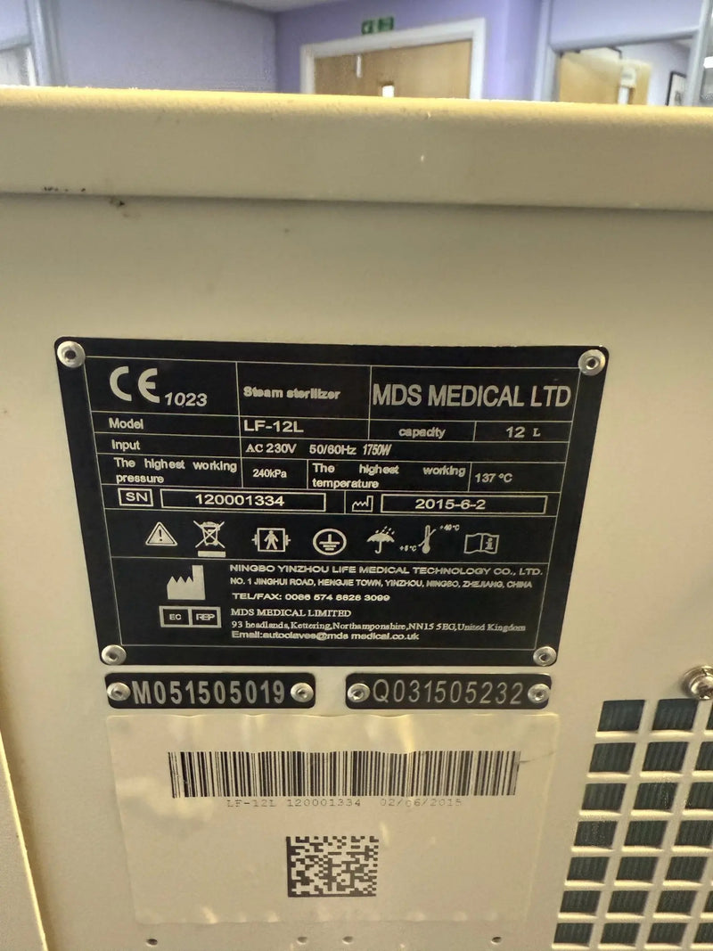 MDS LF - 12L Steam Steriliser / Autoclave - SelfiMed UK