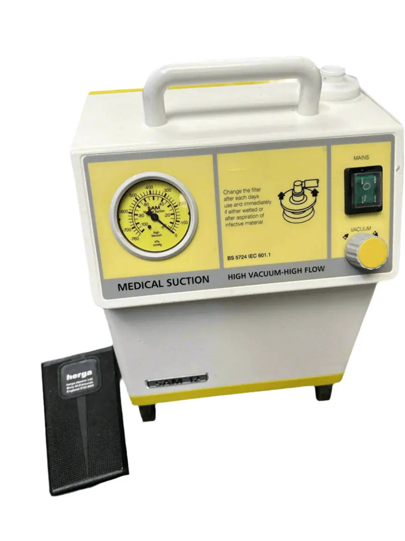 MGE SAM 12 Medical Suction Unit High Vacuum - High Flow with Footswitch - SelfiMed UK