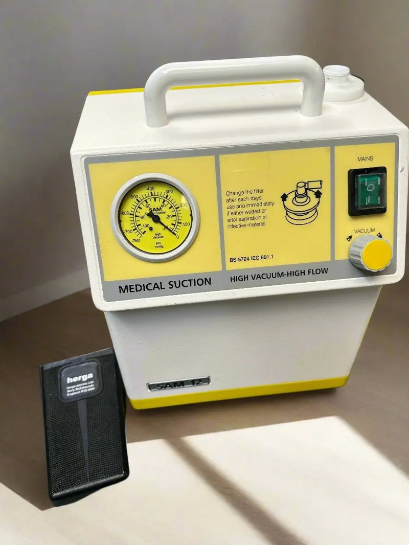 MGE SAM 12 Medical Suction Unit High Vacuum - High Flow with Footswitch - SelfiMed UK