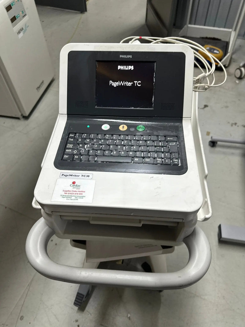 Philips PageWriter TC30 ECG Machine on Stand with 10 Lead ECG Leads - SelfiMed UK