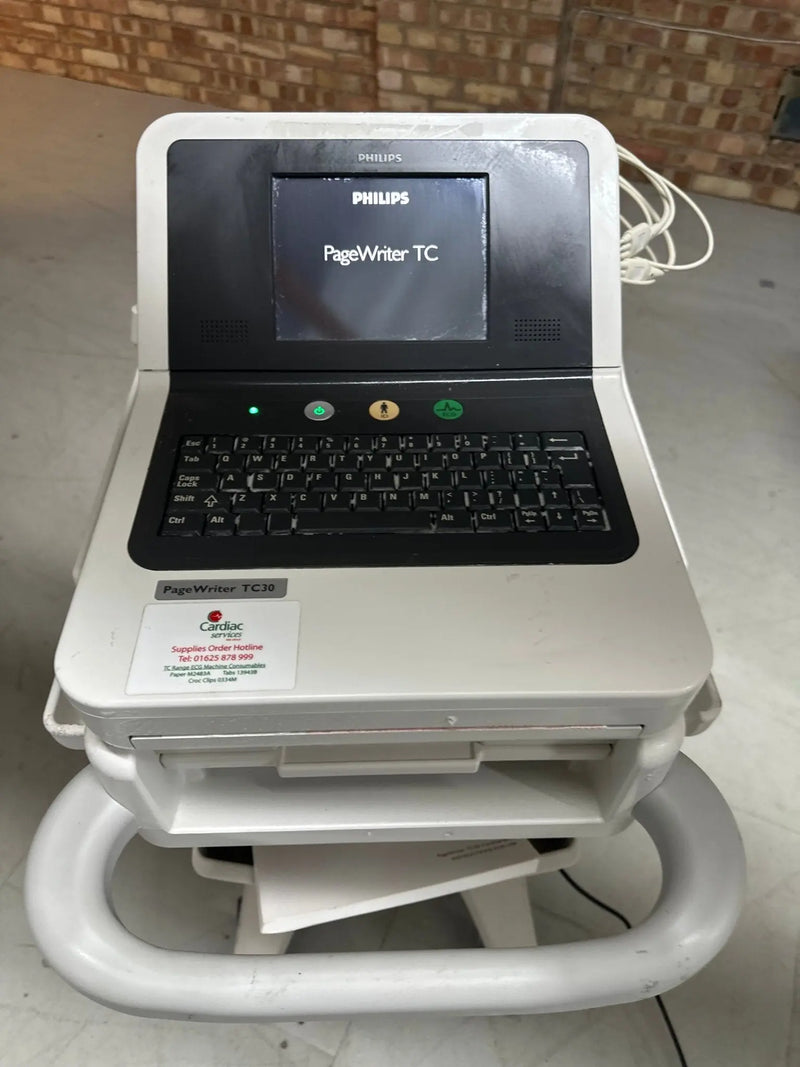 Philips PageWriter TC30 ECG Machine on Stand with 10 Lead ECG Leads - SelfiMed UK
