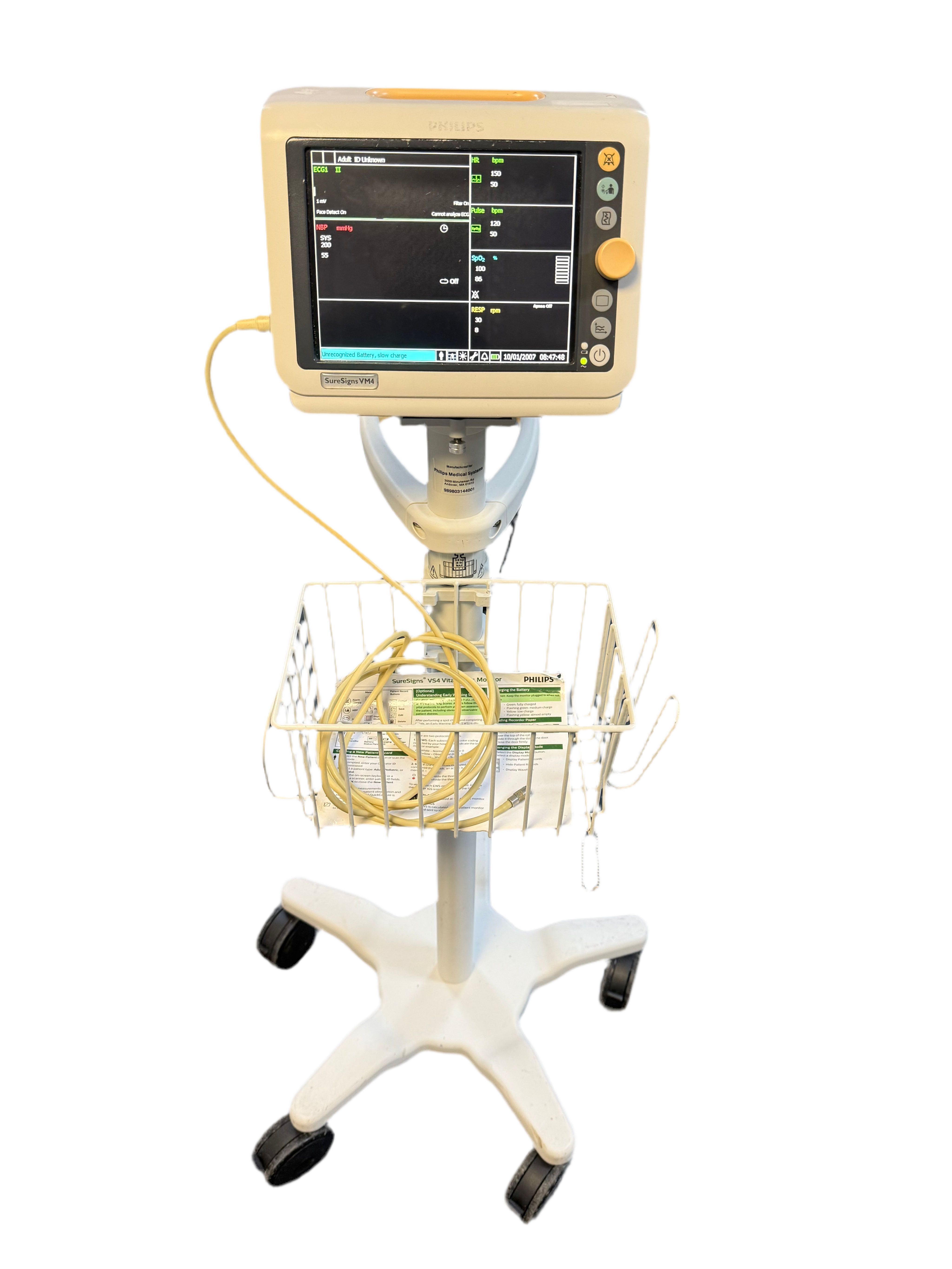 Philips SureSigns VM4 Patient Monitor with a high-resolution display.