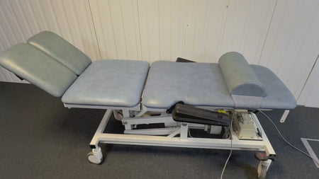 Silent and smooth motor system of the Huntleigh Akron Electric Podiatry Couch.