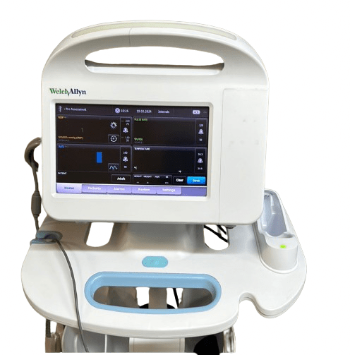 Welch Allyn 6000 Series Vital Signs Monitor with Accessories NIBP, Cuff, SpO2 on Trolley Stand - SelfiMed UK